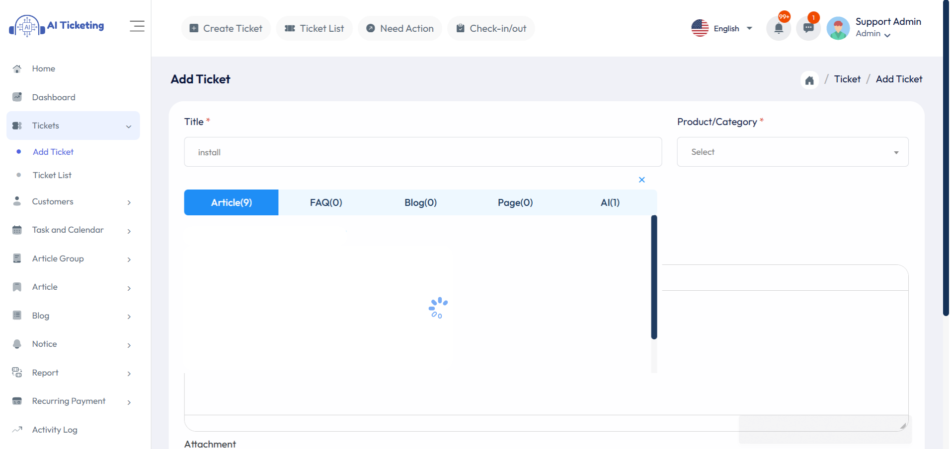 Add Ticket With Suggested Result